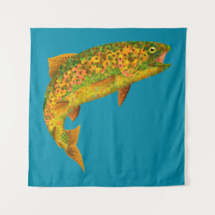 Aspen Leaf Rainbow Trout 2 Tapestry