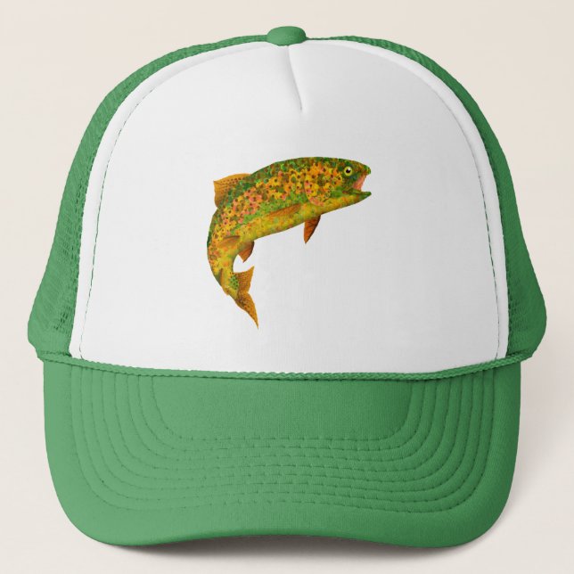 Aspen Leaf Rainbow Trout 2 Trucker Hat (Front)