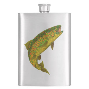 Aspen Leaf Rainbow Trout 3 Hip Flask