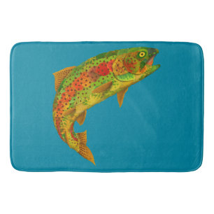 Aspen Leaf Rainbow Trout 5 Bath Mat