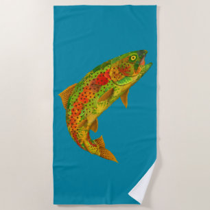 Aspen Leaf Rainbow Trout 5 Beach Towel