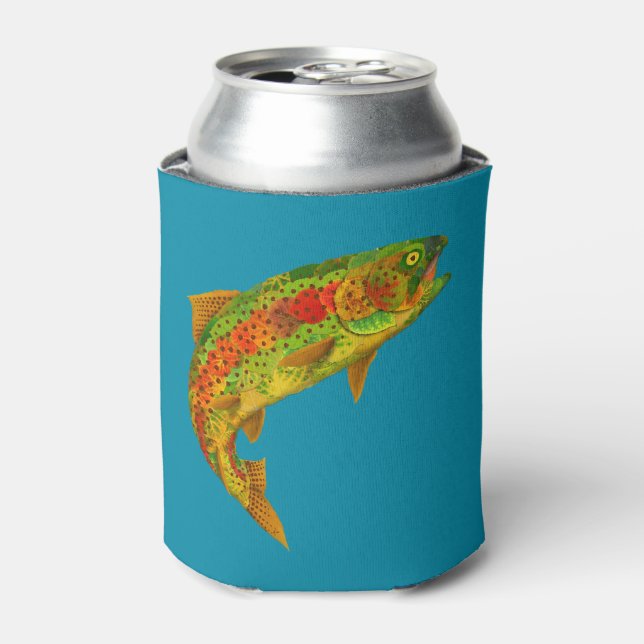 Aspen Leaf Rainbow Trout 5 Can Cooler (Can Front)