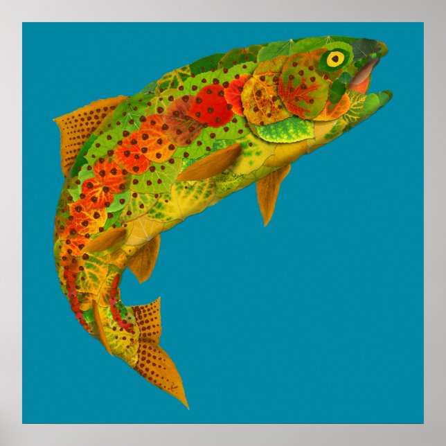Aspen Leaf Rainbow Trout 5 Poster (Front)