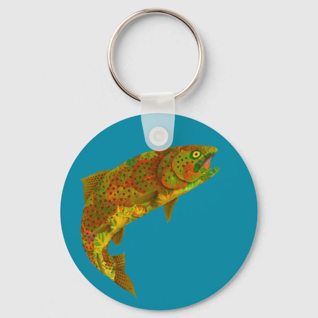Aspen Leaf Rainbow Trout 6 Key Ring (Front)