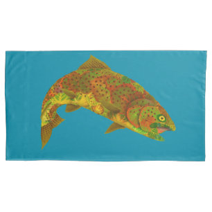 Aspen Leaf Rainbow Trout 6 Pillowcase