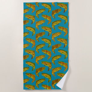 Aspen Leaf Rainbow Trout Seamless Pattern 2018 Beach Towel