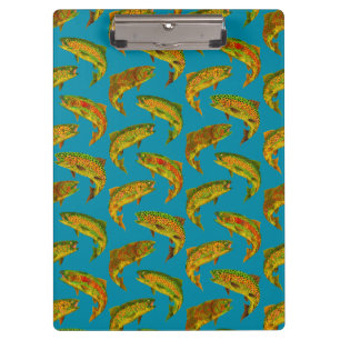 Aspen Leaf Rainbow Trout Seamless Pattern 2018 Clipboard