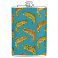 Aspen Leaf Rainbow Trout Seamless Pattern 2018