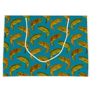 Aspen Leaf Rainbow Trout Seamless Pattern 2018 Large Gift Bag