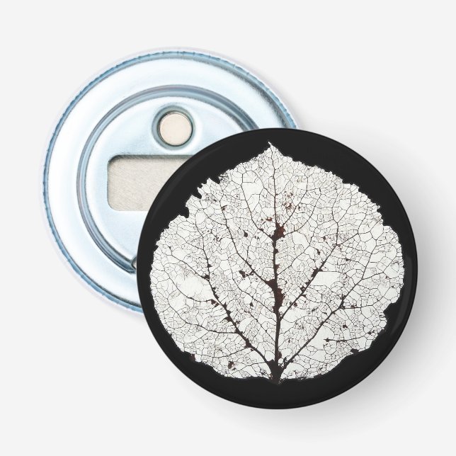 Aspen Leaf Skeleton 1 Bottle Opener (Front)