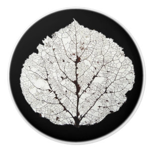 Aspen Leaf Skeleton 1 Ceramic Knob