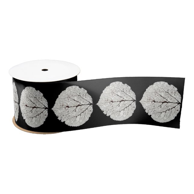 Aspen Leaf Skeleton 1 Satin Ribbon (Spool)