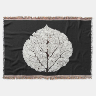Aspen Leaf Skeleton 1 Throw Blanket