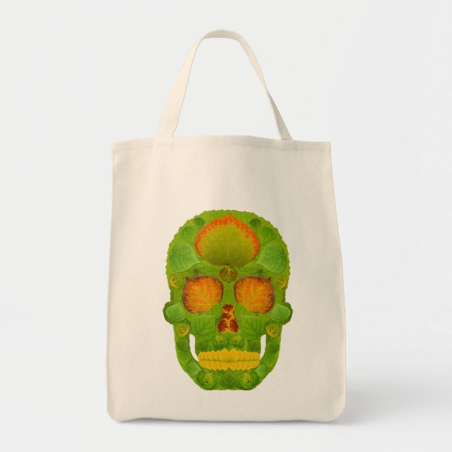 Aspen Leaf Skull 10 Tote Bag (Front)