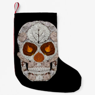 Aspen Leaf Skull 11 Small Christmas Stocking
