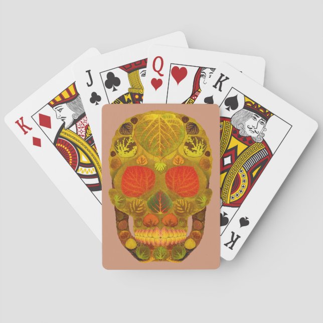 Aspen Leaf Skull 12 Playing Cards (Back)