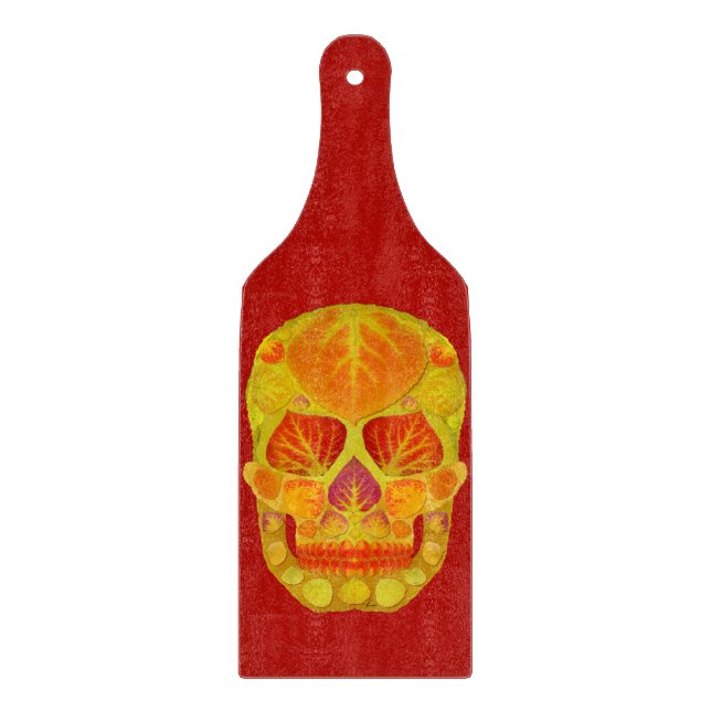 Aspen Leaf Skull 13 Cutting Board (Front)
