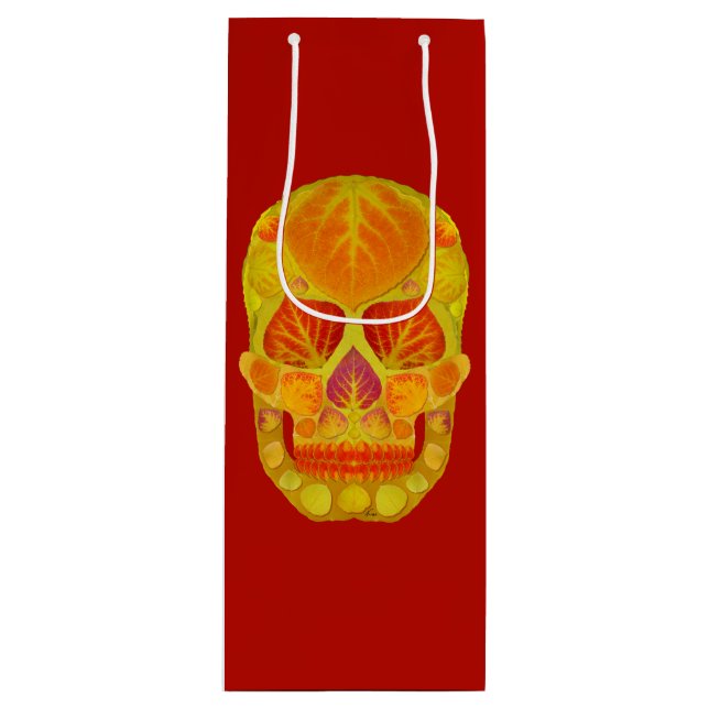 Aspen Leaf Skull 13 Wine Gift Bag (Front)