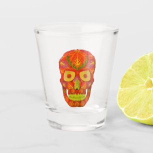 Aspen Leaf Skull 16 Shot Glass