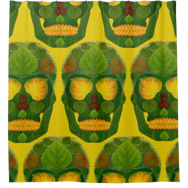 Aspen Leaf Skull 9 Shower Curtain (Front)