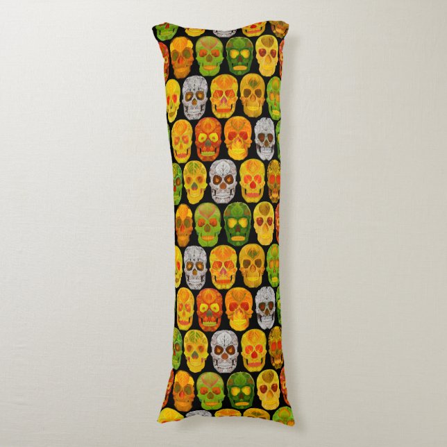 Aspen Leaf Skulls seamless pattern 2018 Body Cushion (Front Vertical)