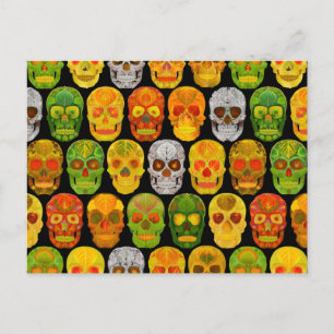 Aspen Leaf Skulls seamless pattern 2018 Postcard