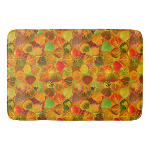 Aspen Leaves Collage Solid Medley 1 Bath Mat