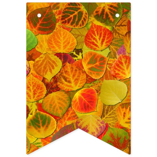 Aspen Leaves Collage Solid Medley 1 Bunting (First Flag)