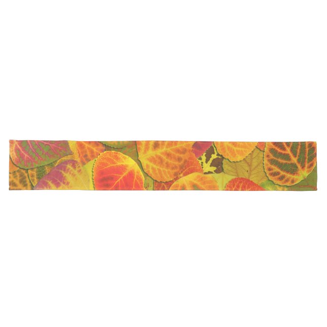 Aspen Leaves Collage Solid Medley 1 Long Table Runner (Horizontal)