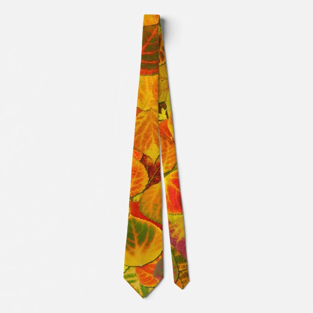 Aspen Leaves Collage Solid Medley 1 Tie (Front)