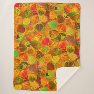 Aspen Leaves collage solid medley seamless 1 Sherpa Blanket