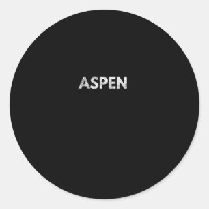 Aspen Long Sleeve Colorado Skiing Snowboarding  Classic Round Sticker