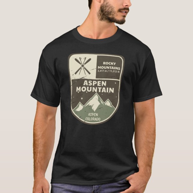 Aspen Mountain Aspen Rocky Mountains Colorado T-Shirt (Front)