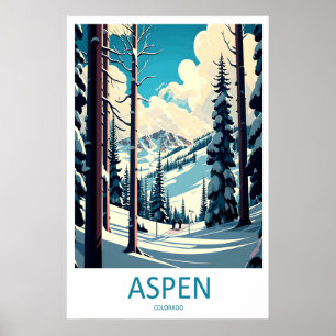 Aspen Park National Poster Travel Vintage Ski