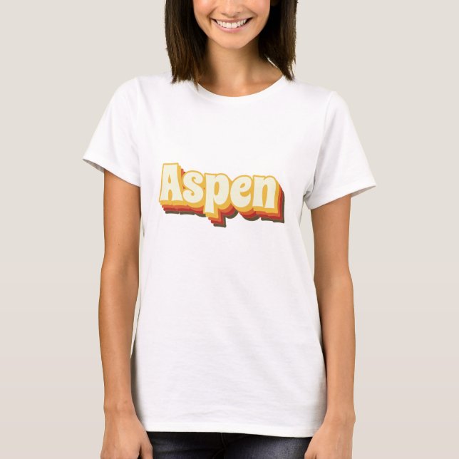 Aspen Retro Vintage Text T-Shirt (Front)