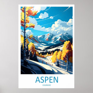 Aspen Ski Vintage National Travel Poster Resort