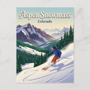 Aspen Snowmass Ski Resort Colorado Postcard