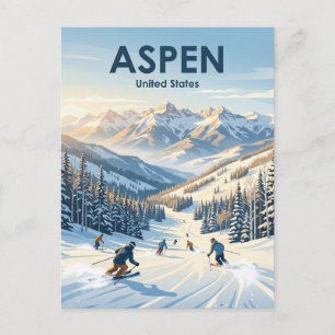 Aspen Snowmass Ski Resort Colorado Postcard