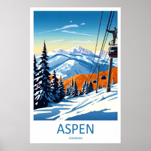 Aspen Travel Park Ski National Vintage Poster