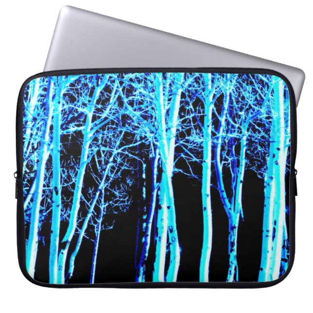 Aspen trees at night laptop sleeve (Front)