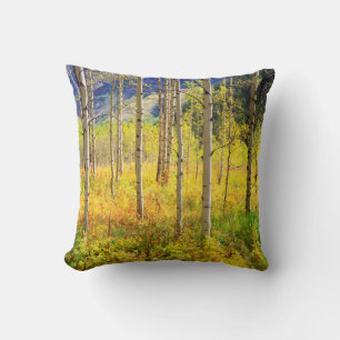 Aspen Trees in Autumn in the Rockies Cushion