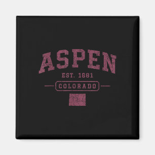 Aspen vintage sports colorado athletic throwback magnet