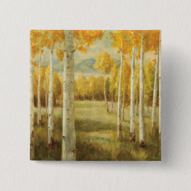 Aspens in Autumn 15 Cm Square Badge (Front)
