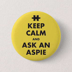 aspergers syndrome awareness keep calm Aspie Badge