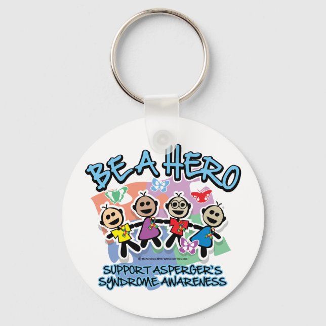 Asperger's Syndrome Be A Hero Key Ring (Front)
