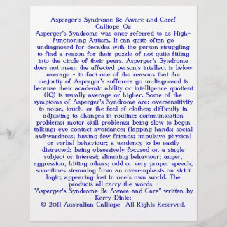 Asperger's Syndrome Be Aware and Care! Flyer