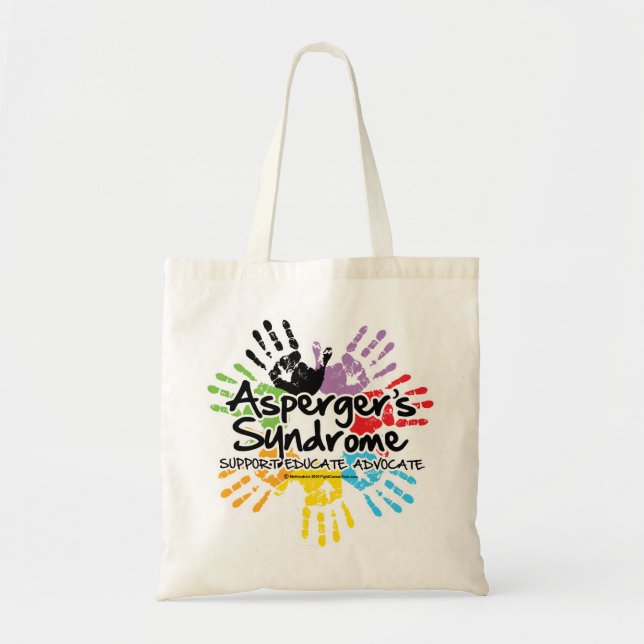 Asperger's Syndrome Handprint Tote Bag (Front)