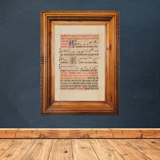 Asperges me Gregoriant Chant Mediaeval Manuscript Poster