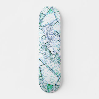 Áspero como rocha, num misto de ciano e menta skateboard