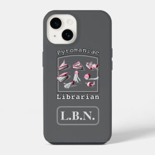 Asphalt Add Name Initials Pyromaniac Librarian iPhone 14 Case